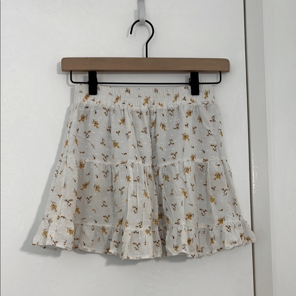 Floral White Skirt